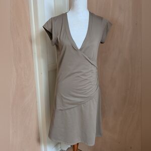 Alpine Design Studio Taupe Wrap Dress Size M Stretch Jersey Travel Casual